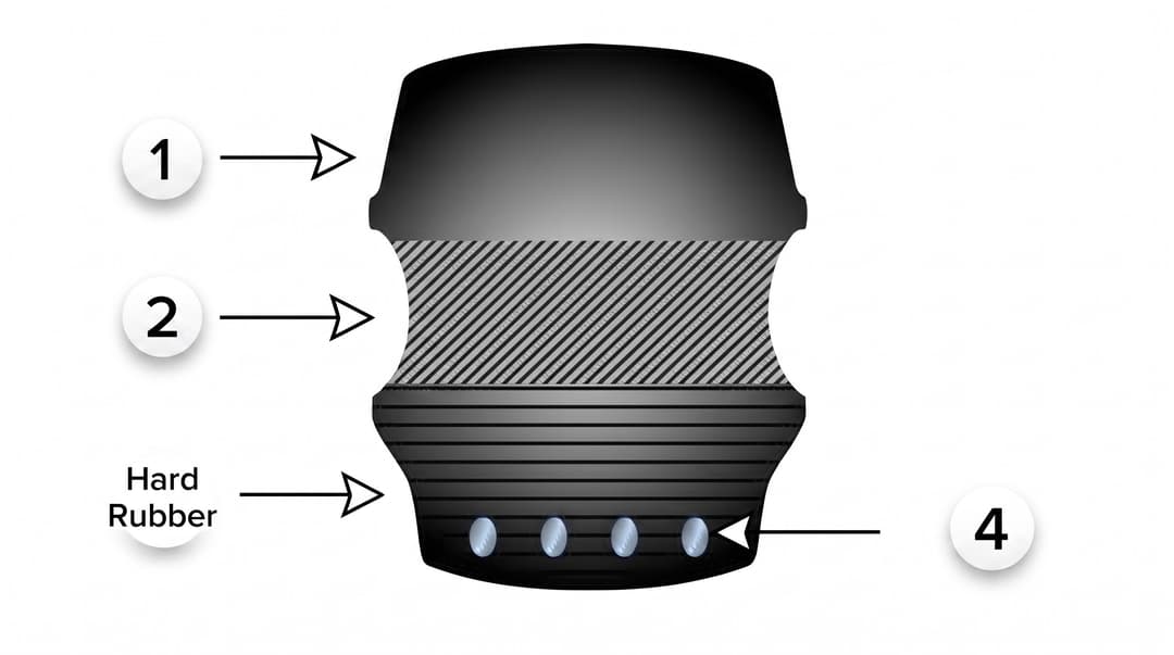 Cross-section of a solid press-on band tyre